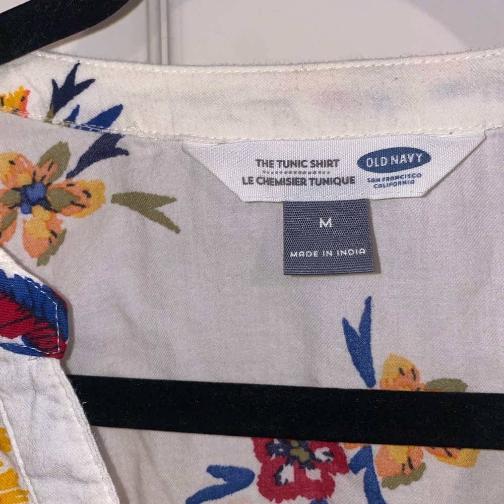 Old Navy Floral Tunic - White, Yellow, Blue - Picture 2 of 8